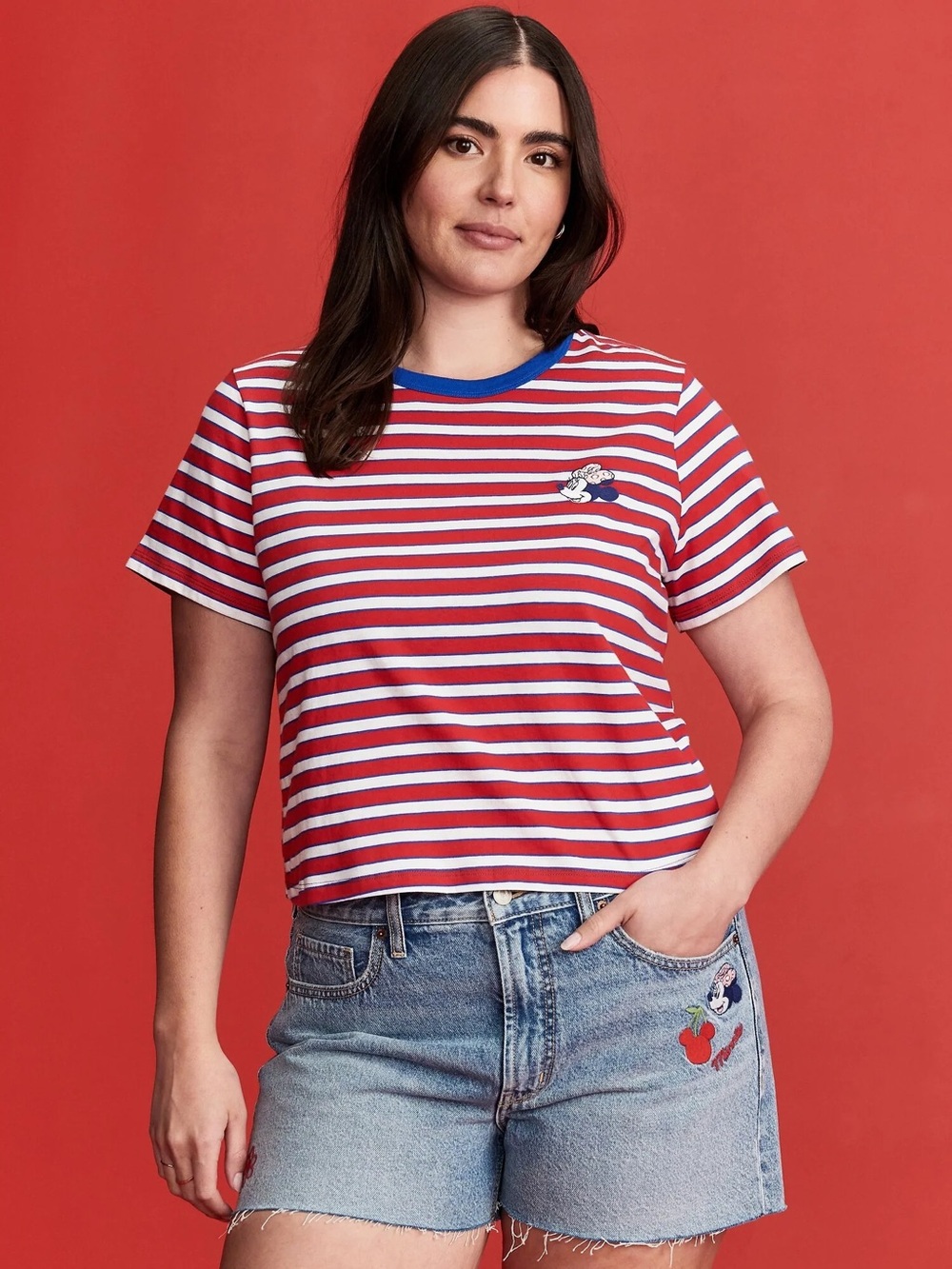 Old Navy x Disney Minnie Mouse Striped Crop Tee Size 3X